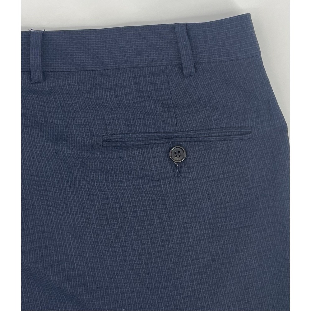 Ralph Lauren Dress Pants Men 40x30 Navy Blue Pleated Cuffed Plaid Career Classic